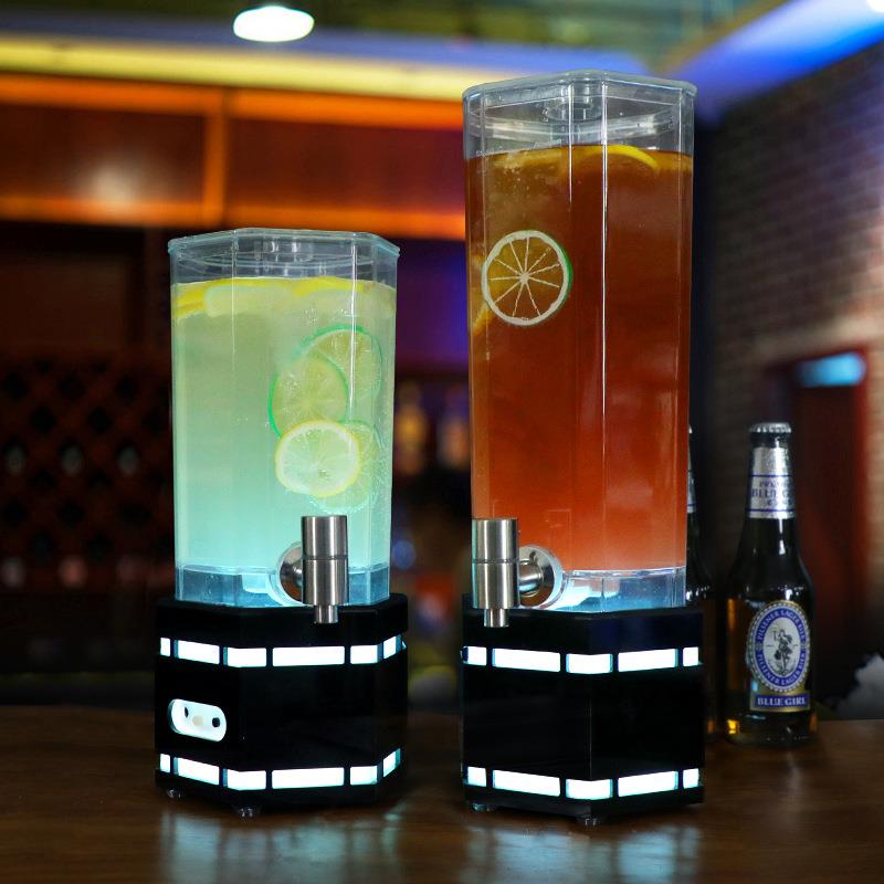 酒吧发光啤酒桶带龙头2L 3L果汁泡酒桶可乐桶容器扎啤桶网红酒炮