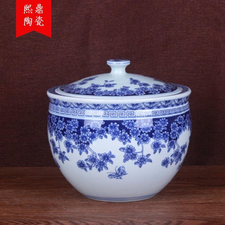 景德镇陶瓷工艺品 青花家用储物罐 杂粮罐 糖罐陶瓷摆件