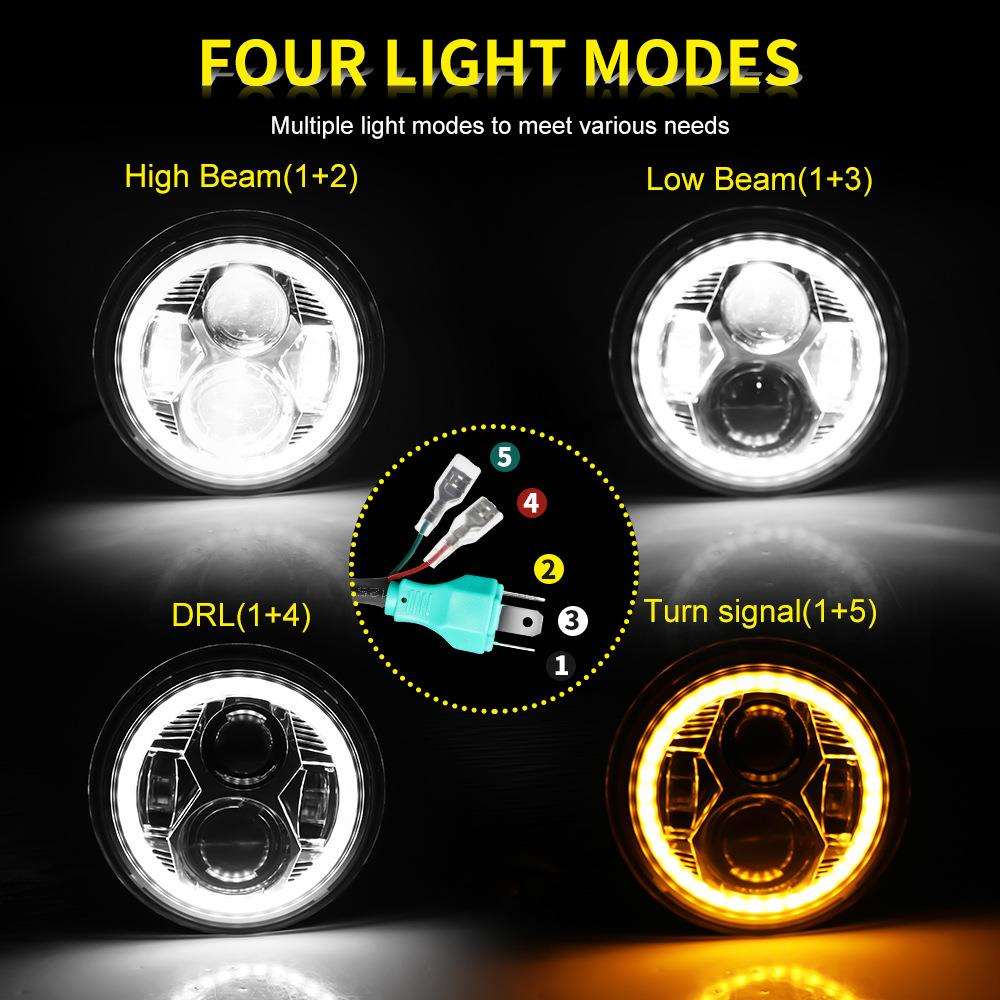 D0T7寸认证头灯 LED汽车前照灯 7寸圆形车大灯