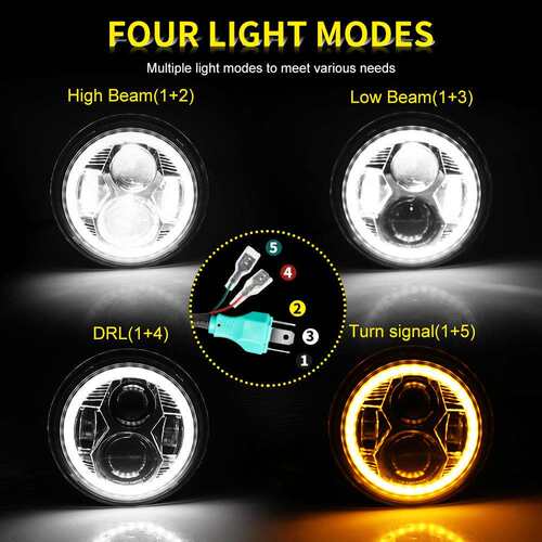 D0T7寸认证头灯 LED汽车前照灯 7寸圆形车大灯