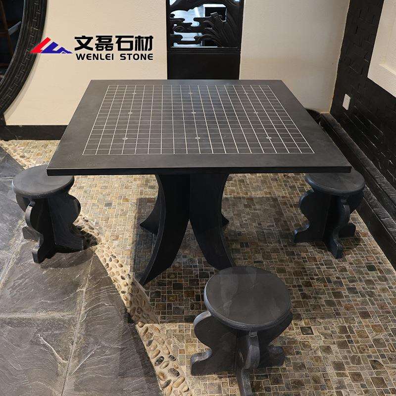 围棋桌青石桌子石凳石椅子石材大板桌庭院户外桌椅公园长青石雕