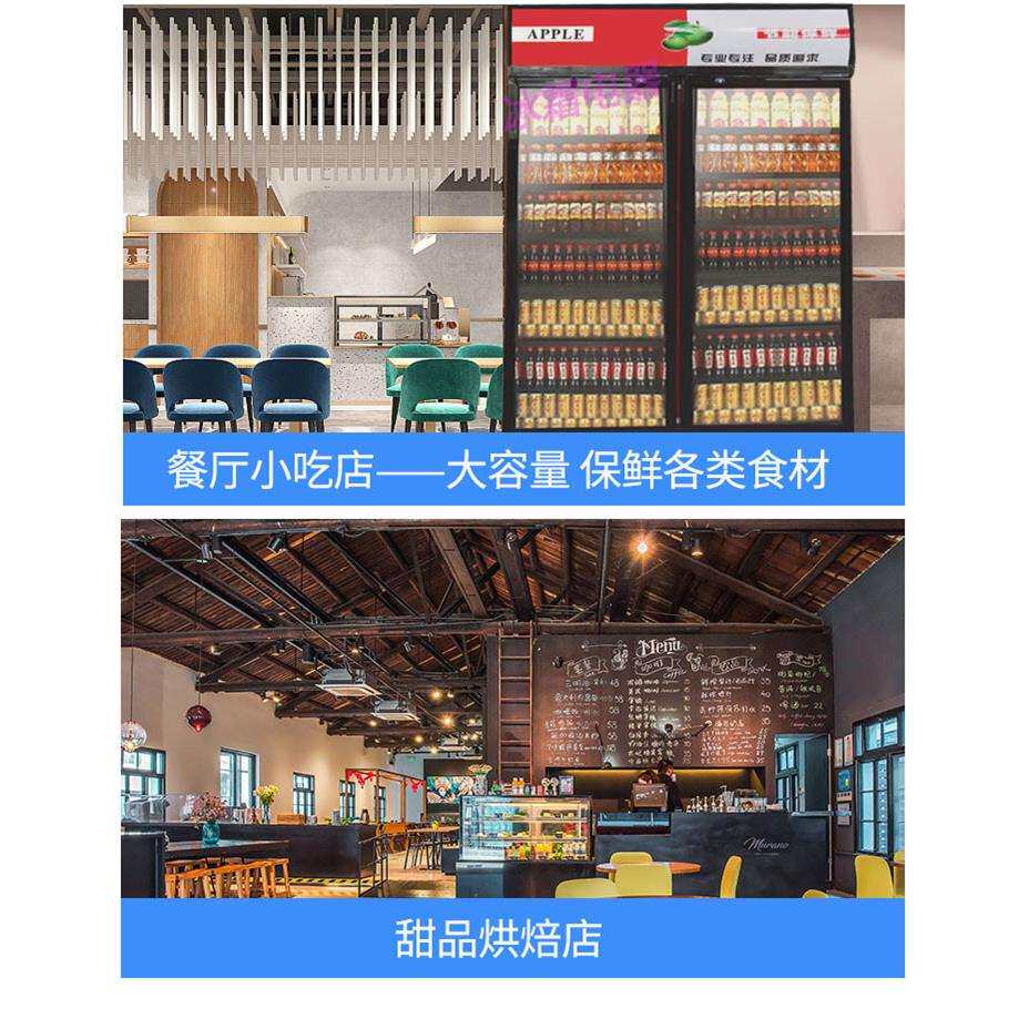 冰霜冷藏展示柜单门饮料柜商用双开门冰柜冰箱超市啤酒保鲜柜立式