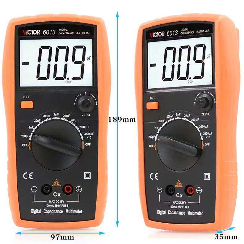 电容表VC6013电容电感万用表VC6243电工专用数字数显式手持多用表