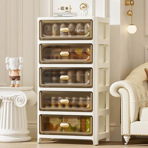 35cm面宽抽屉式收纳柜多层整理柜塑料置物柜家用收纳储物柜带滑轮