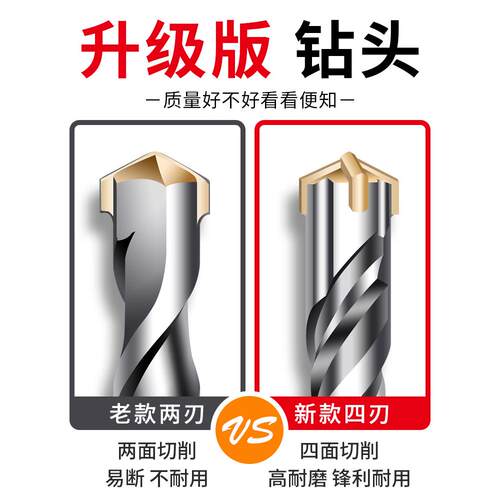 钻头打孔混凝土加长冲击手钻钢筋钨钢电锤锺钻穿过墙