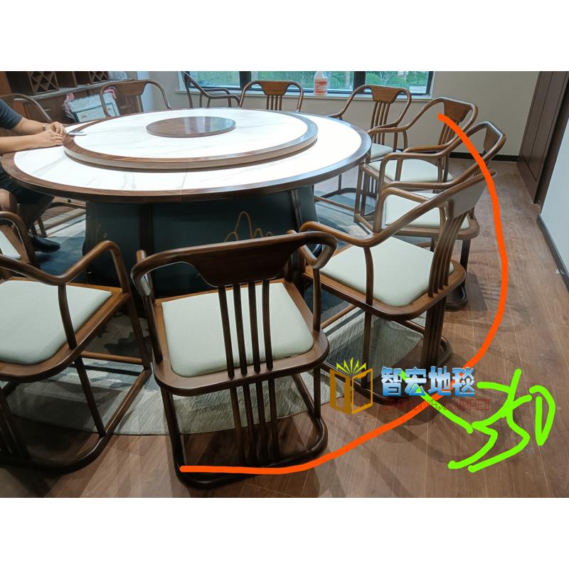 手工晴纶羊毛新中式水墨画圆形客厅茶几地毯餐厅大厅接待室贵宾室