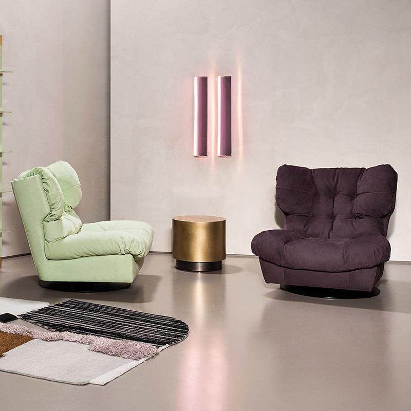 Baxter云朵沙发单人椅意式轻奢风懒躺羽绒旋转Milano休闲沙发椅