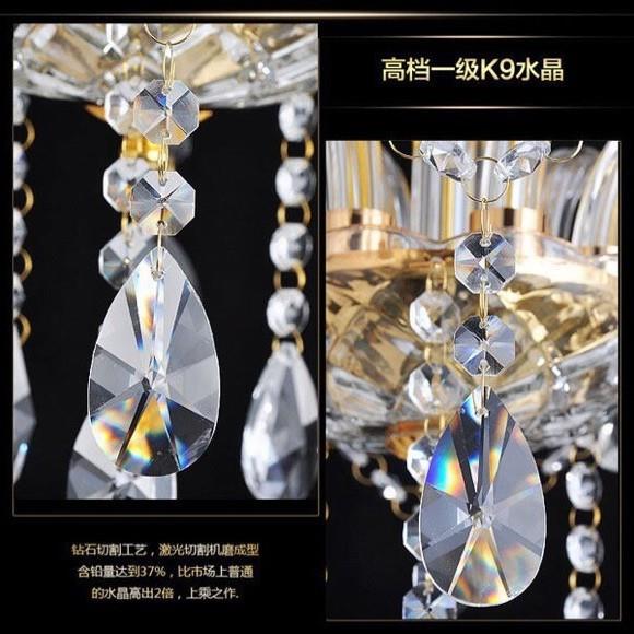 led欧式蜡烛水晶吊灯客厅灯餐厅卧室灯饰美式简欧楼吸顶灯壁灯