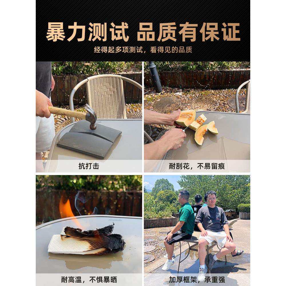 户外庭院桌椅伞组合带遮阳伞花园室外休闲露天外摆奶茶咖啡厅阳台
