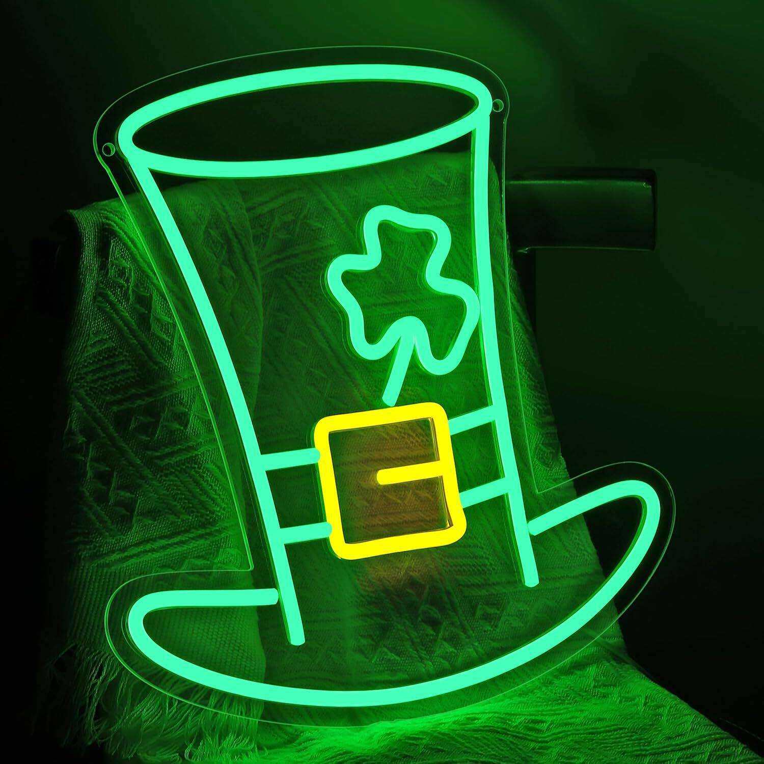 圣帕特里克节霓虹灯St. Patrick's Day节日装饰氛围灯派对灯牌