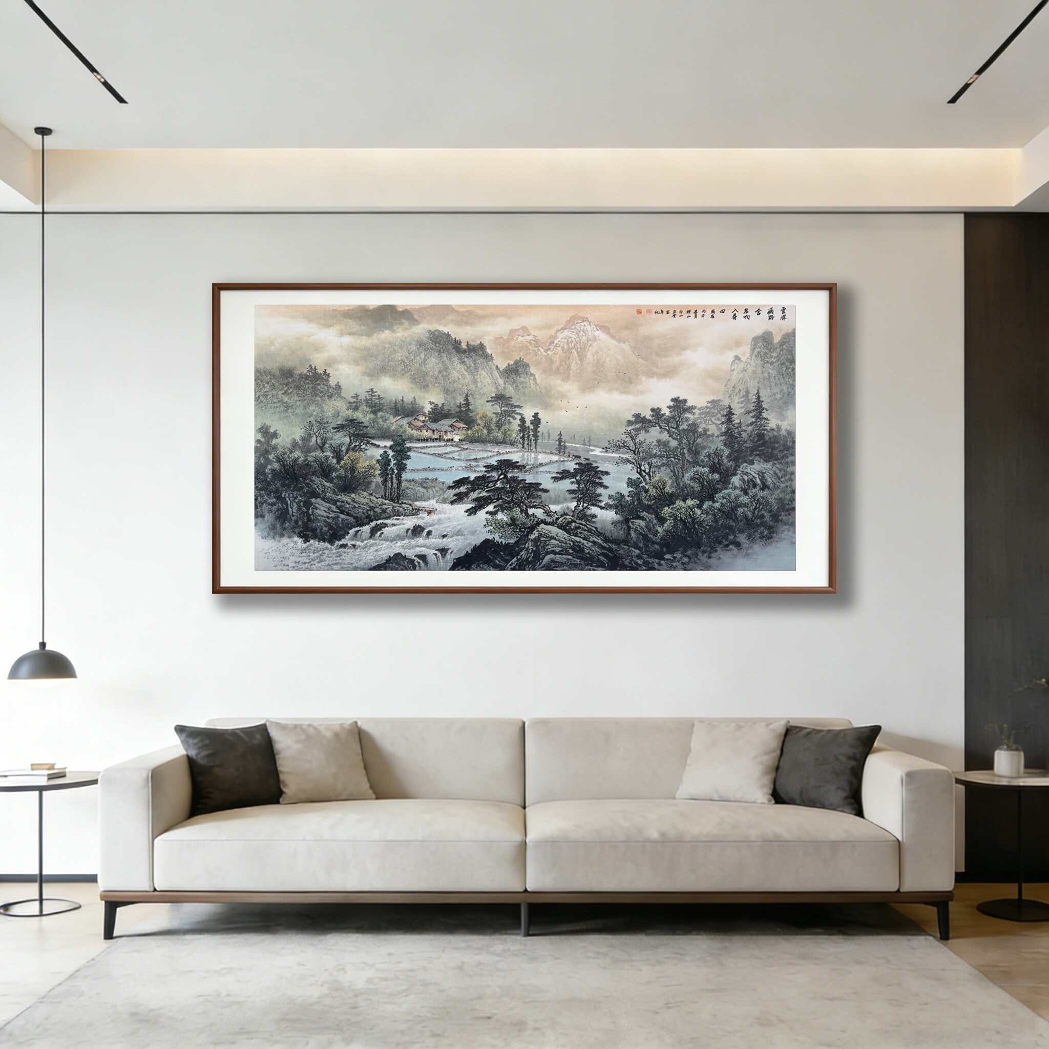 云深藏野舍新中式山水装饰画