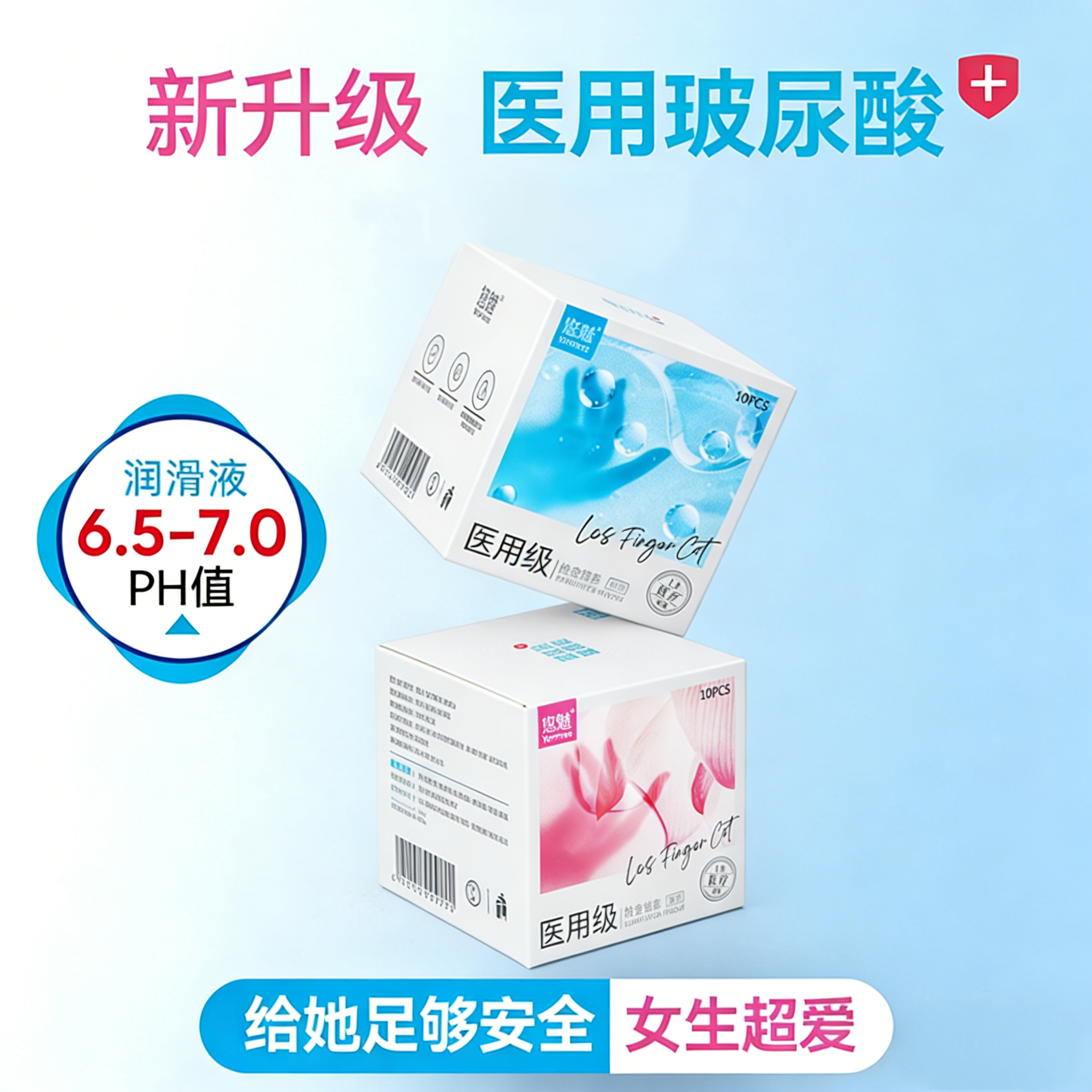 女用LES避孕套拉拉同志专用医用手指套男用001超薄安全套玻尿酸tt
