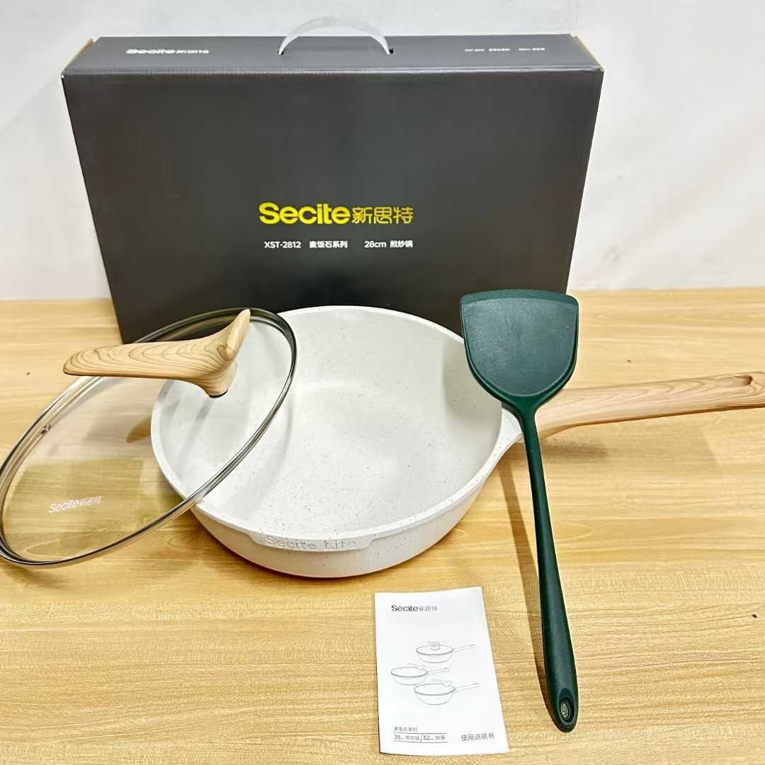 新思特XST-2812麦饭石煎炒锅28cm家用烹饪料理锅多功能炒菜锅批发