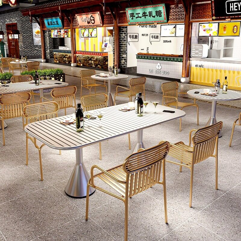 甜品店桌椅组合酒吧户外铁艺庭院露天网红奶茶店简约现代别墅天台
