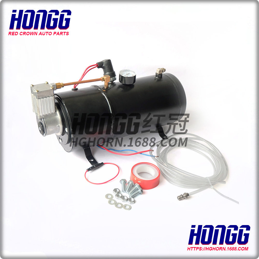 批发-HG185 喇叭改装气泵12V 150psi 3L气罐改装气泵空气压缩机