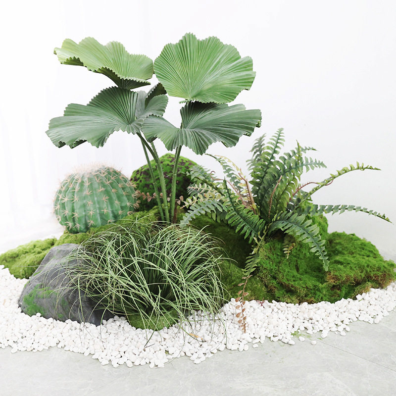 圆叶轴棕榈树盆栽燕舞仿真植物盆景家居室内装饰花工艺品假花批发
