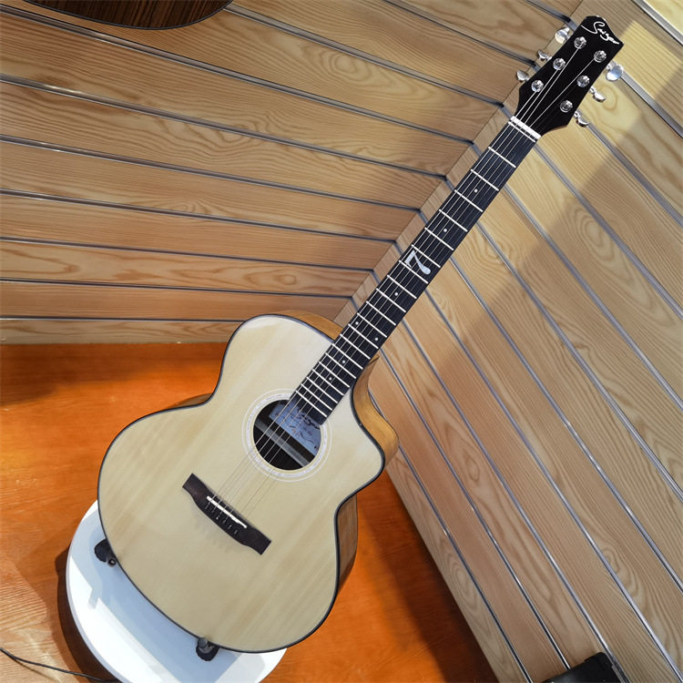41寸民谣亮光JF桶 云杉胡桃木吉他 guitar厂家批发