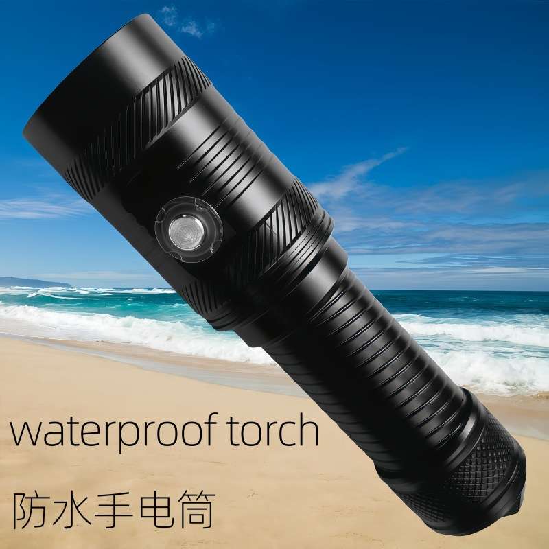 新款21700强光潜水手电筒L2户外防水打捞探洞潜水电量显示赶海手