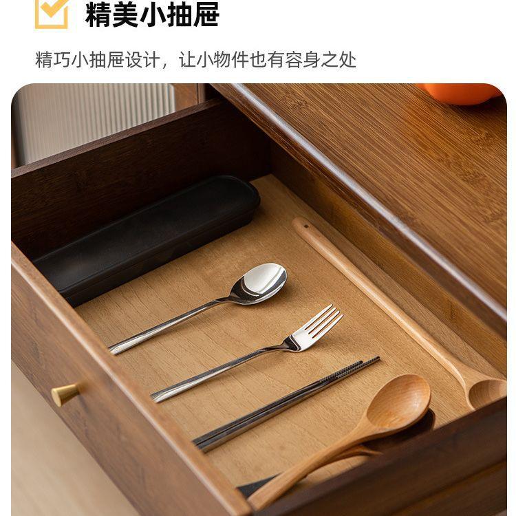 餐边柜一体靠墙家用厨房矮柜子现代简约实木客厅茶水柜收纳储物柜