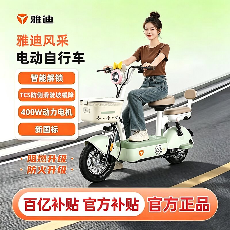 雅迪风采新国标48V21Ah智能电车