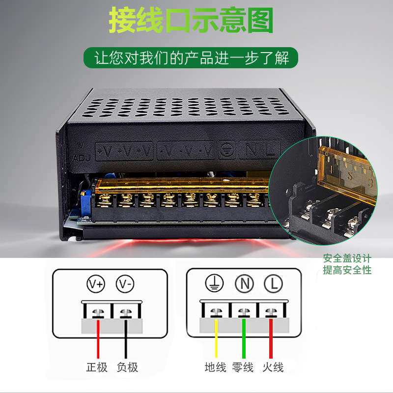 220V转DC70V350-1500W单组机壳型开关电源足功率马达水泵工控设备
