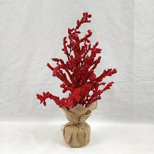 红果春节发财果红色迷你圣诞树花艺摆件新年厂家客厅装饰布置场景