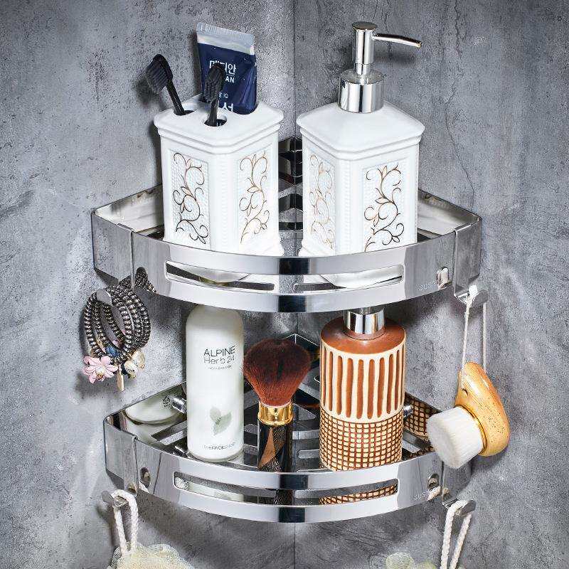 浴室三角置物架壁挂式卫生间蓝扇形厕所架墙角转角扩容角架防水