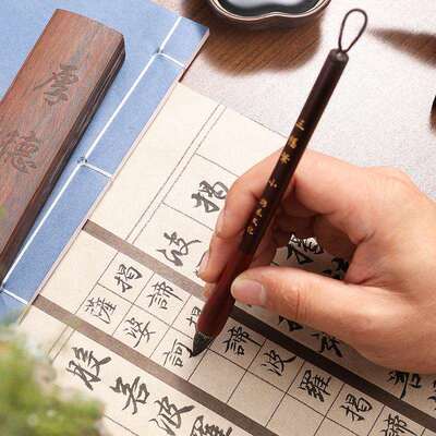 三副笔兼毫短锋蒜头毛笔胖头楷书隶书书法曹全碑魏碑国画牡丹荷叶