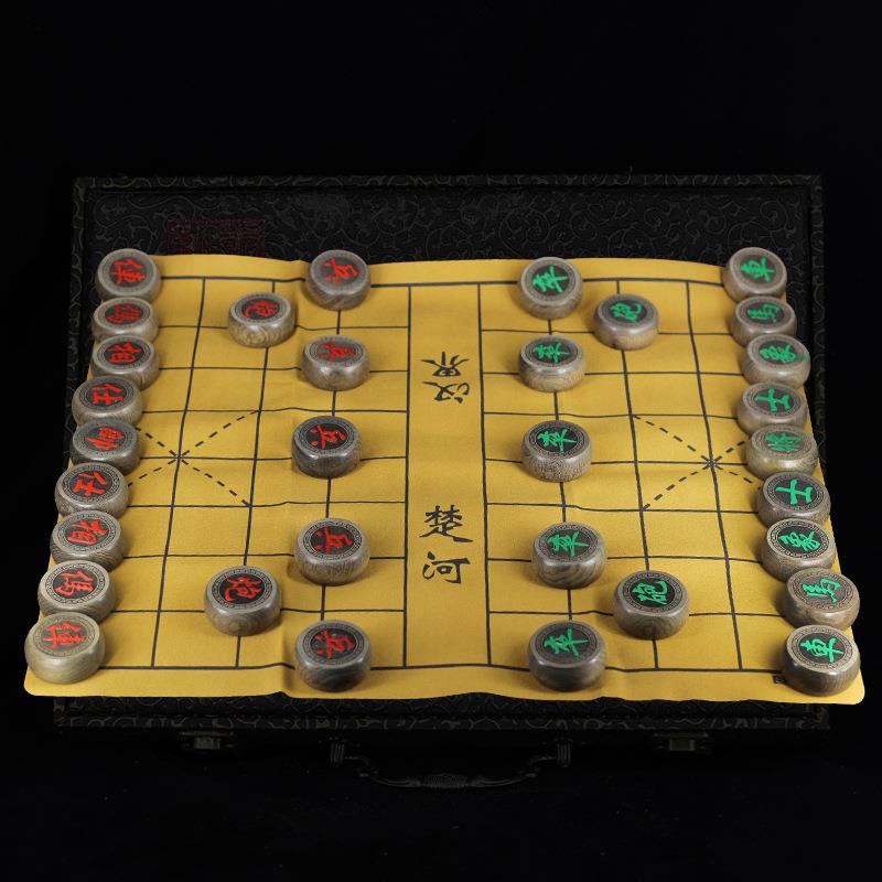金丝楠阴沉木象棋 乌木工艺品象棋 金丝楠木阴沉木象棋