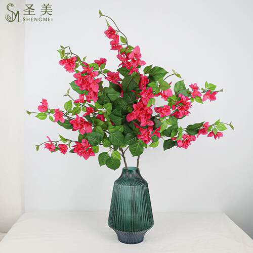 真5头三角梅杜鹃花客厅装饰摆件餐桌摆设花艺紫荆花海棠假花