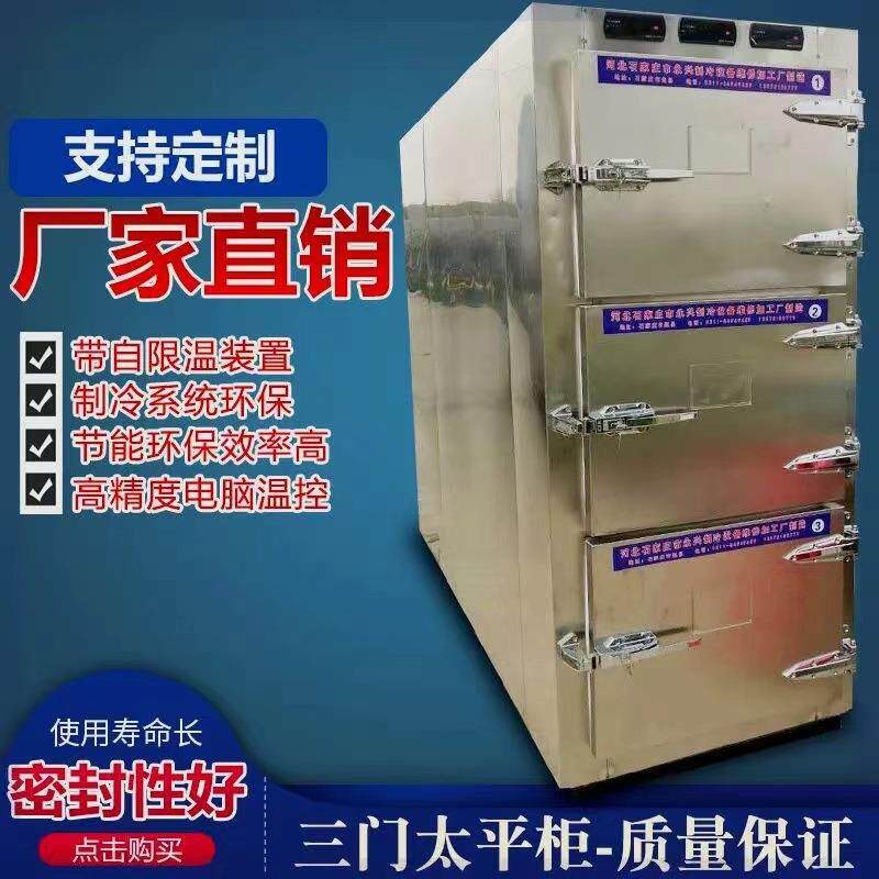 厂家直销殡仪馆三门太平柜太平间尸体冷藏柜尸体冷冻柜棺材
