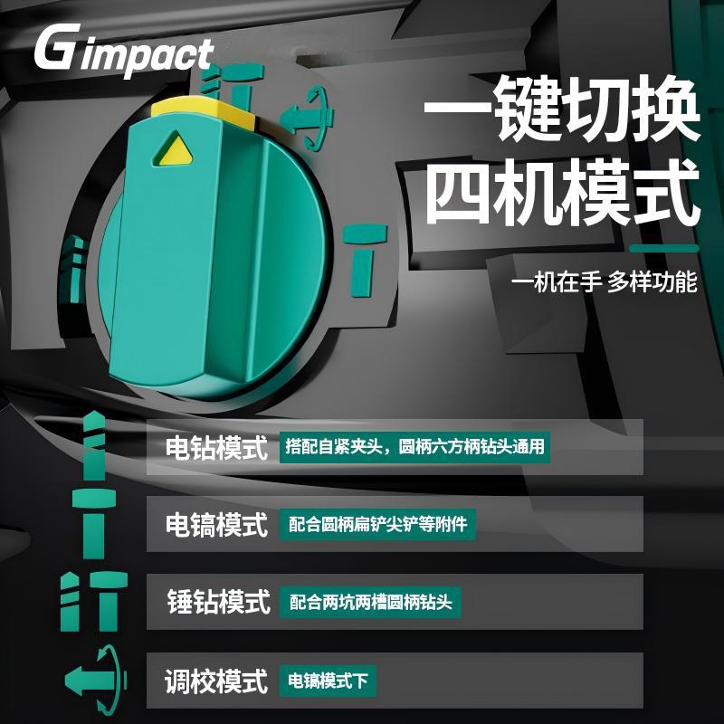 绿林冲击钻家用小型电锤多功能打孔打墙手电钻有线大功率电动工具图片