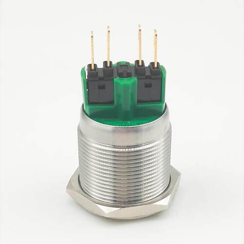 ELEWIND意稳25mm金属不锈钢防水按钮开关不带灯1NO1NC或2NO2NC