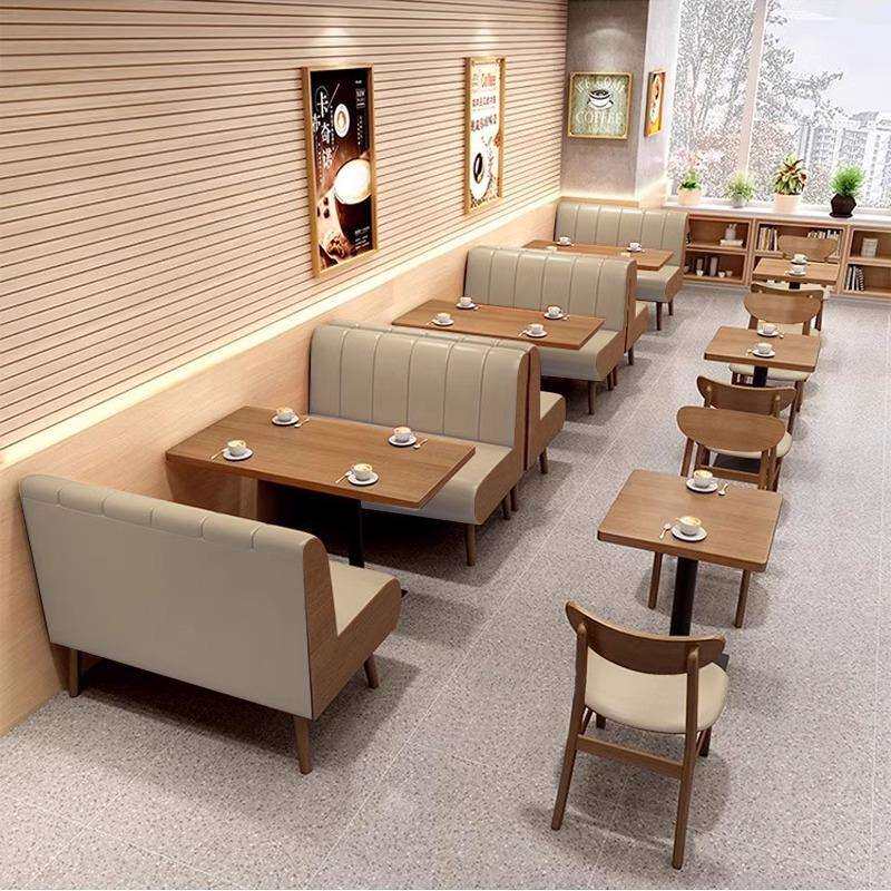 创意餐厅桌椅 简约奶茶店甜品店餐饮店商用桌椅组合 茶楼卡座沙发