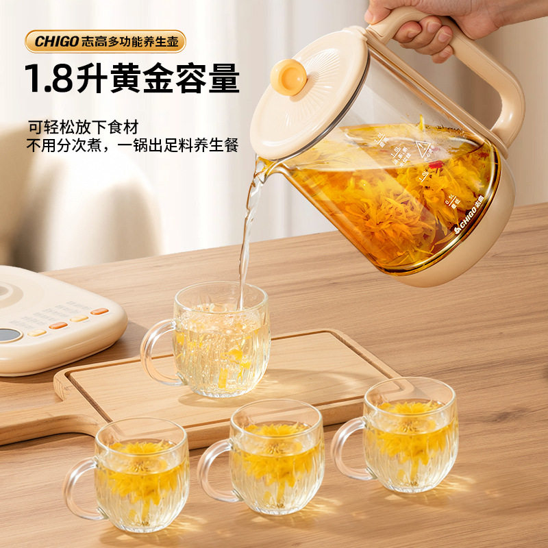 志高养生壶家用玻璃养生壶炖煮一体多功能烧水壶煎药多功能养生壶