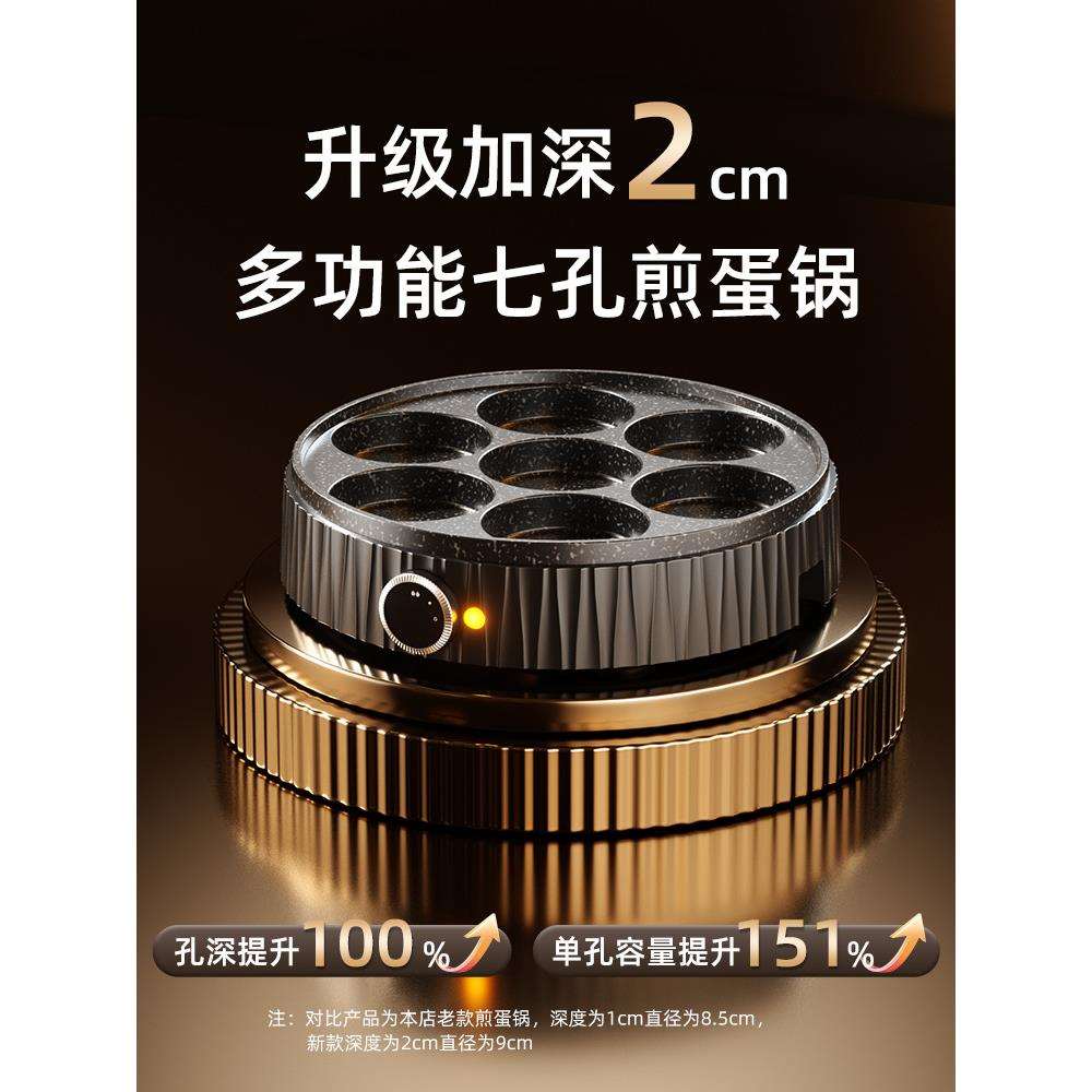 煎蛋器商用七孔煎蛋不粘锅鸡蛋汉堡机家用蛋饺插电锅煎蛋
