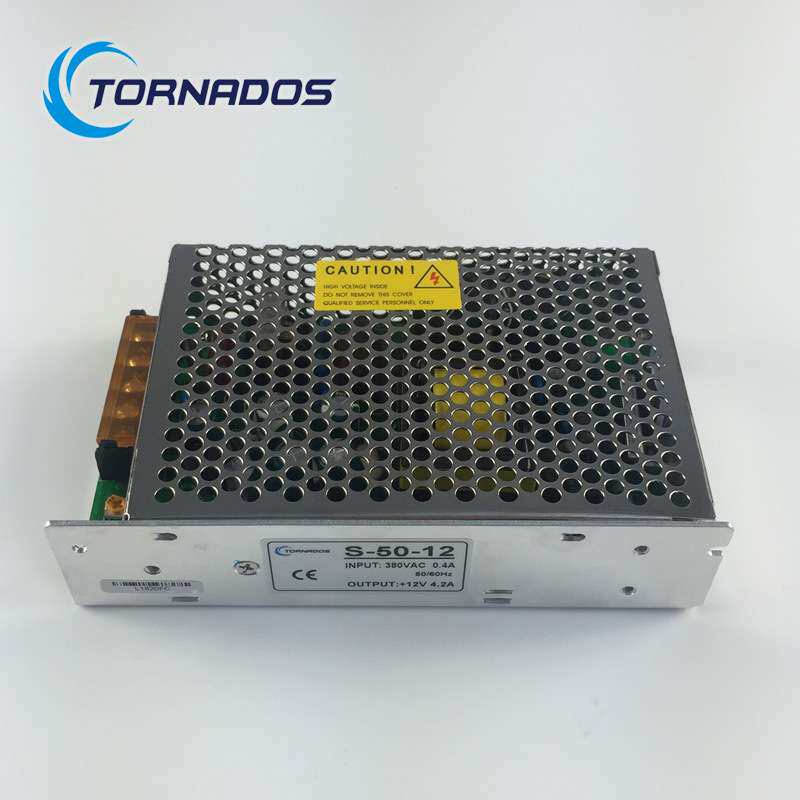 50W工控自动化控制柜开关电源 380VAC转12v工业直流变压器S-50-12