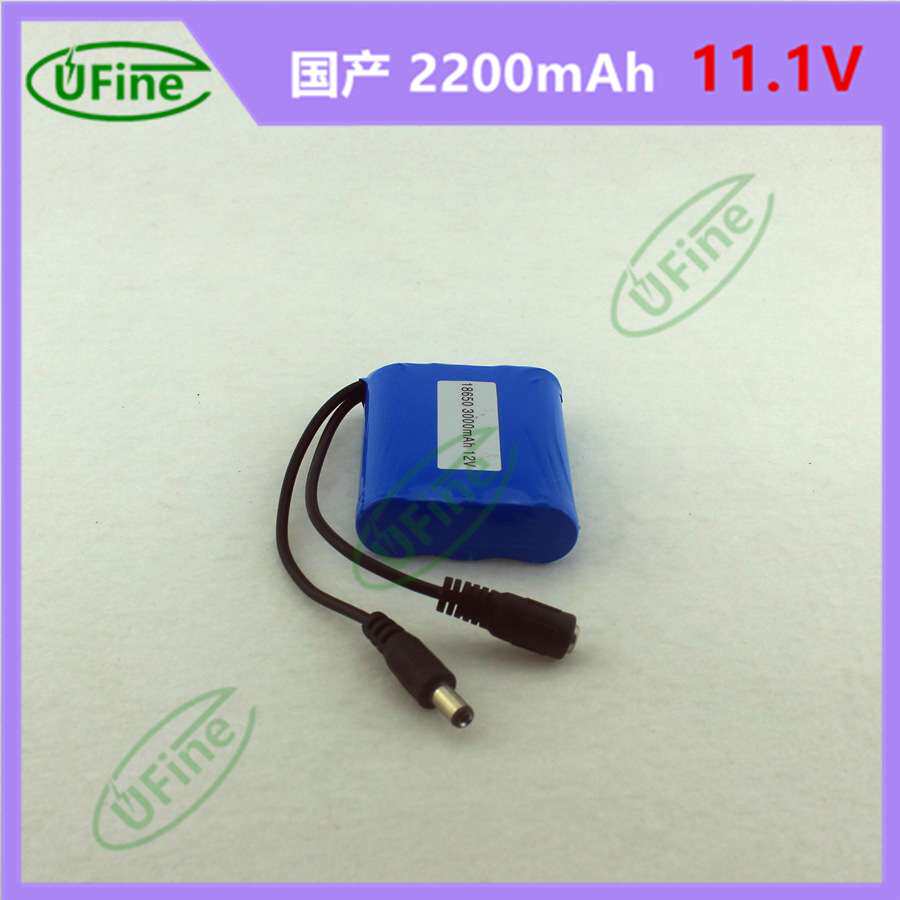 18650 11.1V2200mAh电池组DC插头大容量智能指纹防盗锁专用电池