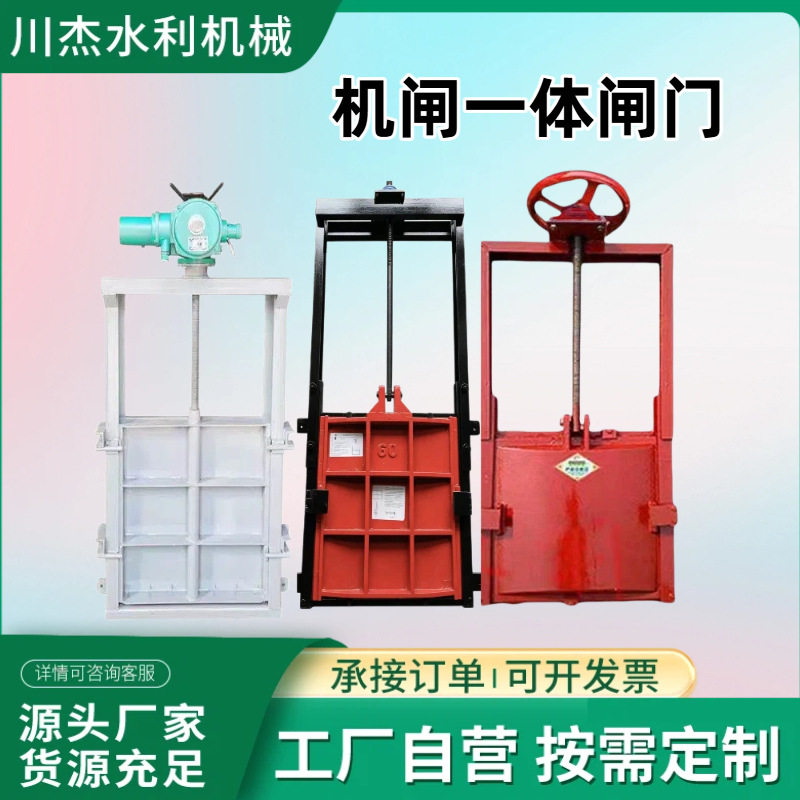 镶铜机闸一体闸门铸铁不锈钢电动手动