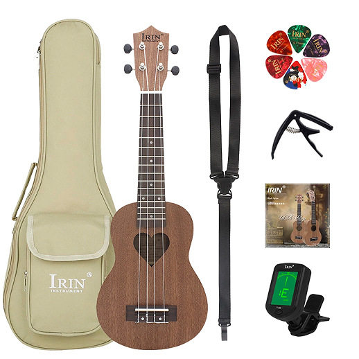 批发21寸心形尤克里里沙比利材质夏威夷乌克丽丽ukulele4弦小吉他