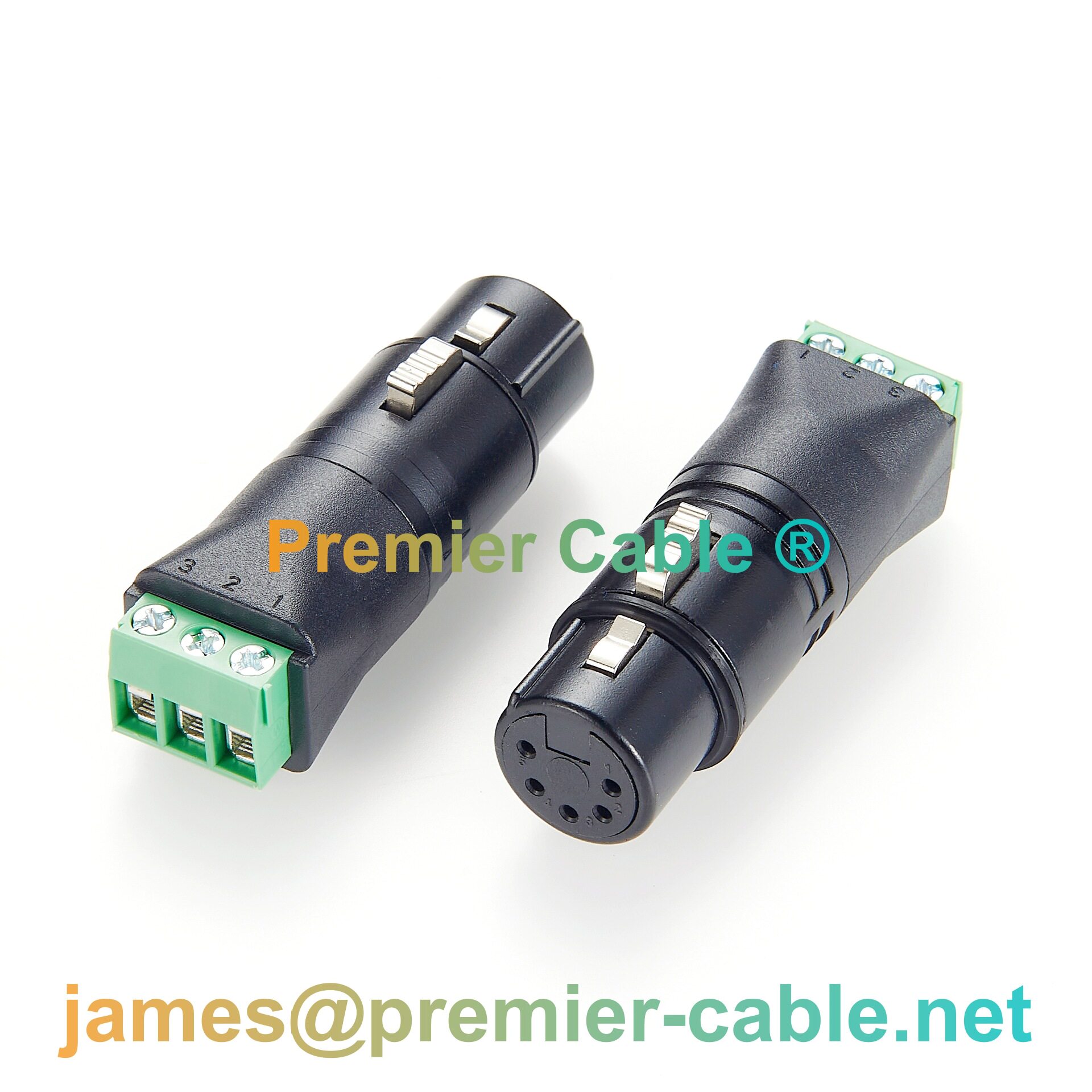 DMX512五针XLR母头转螺丝接线端子转换器5Pin卡侬母座音频信号