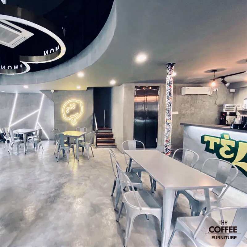LOFT铁艺实木清吧小吃烧烤奶茶店餐饮桌椅工业风酒吧商用大师设计