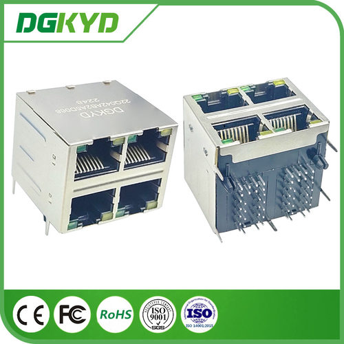DGKYD22Q042AB2A5D068RJ45千兆网络连接器带灯屏蔽10PIN
