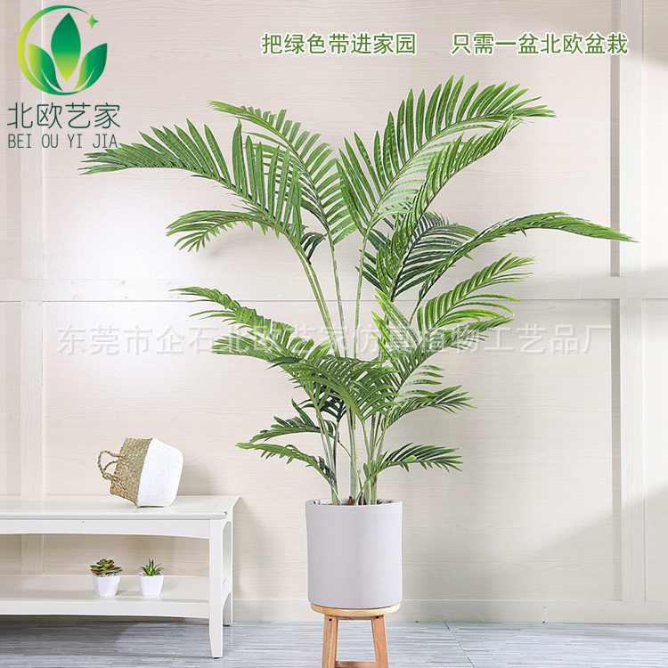 胶布凤尾葵仿真植物落地盆栽盆景塑料假花假树批发仿真凤尾葵盆栽