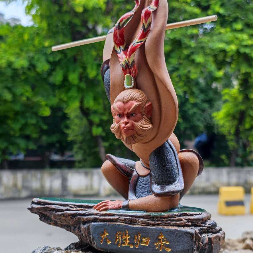 精品美猴王齐天大圣孙悟空石湾陶瓷收藏家居客厅公司大堂摆设装饰