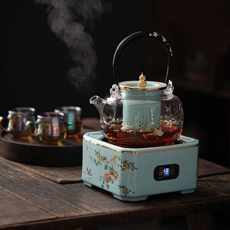 煮茶器茶具套装家用电陶炉茶炉自动断电玻璃蒸煮茶壶大容量烧水壶