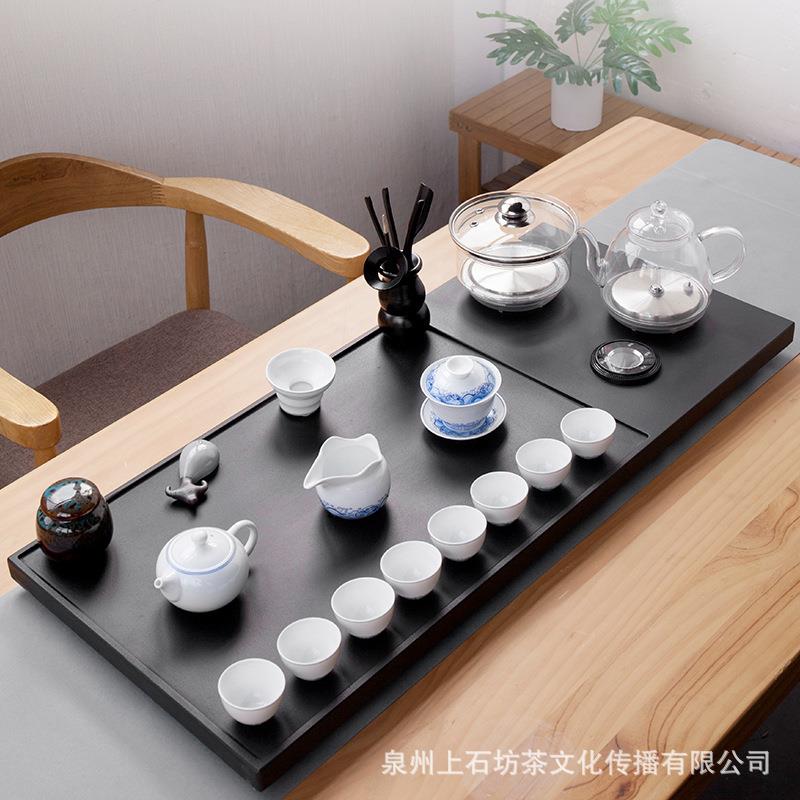 乌金石茶盘套装全自动一体电磁炉烧水茶台整套茶具石头茶道厂家批
