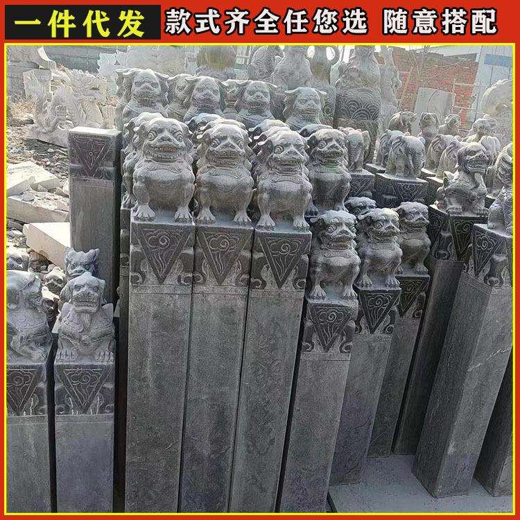 栓马桩石柱子石雕貔貅狮子麒麟青石四神兽十二生肖拴马桩仿古做旧