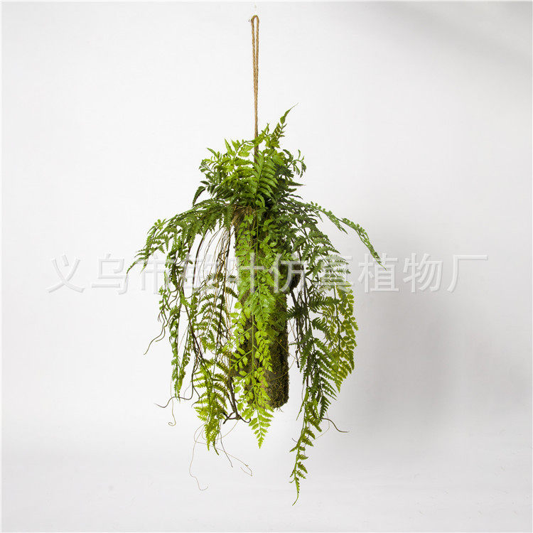 仿真吊兰高仿垂吊植物波斯草带灯吊兰软胶吊兰天花板装饰品