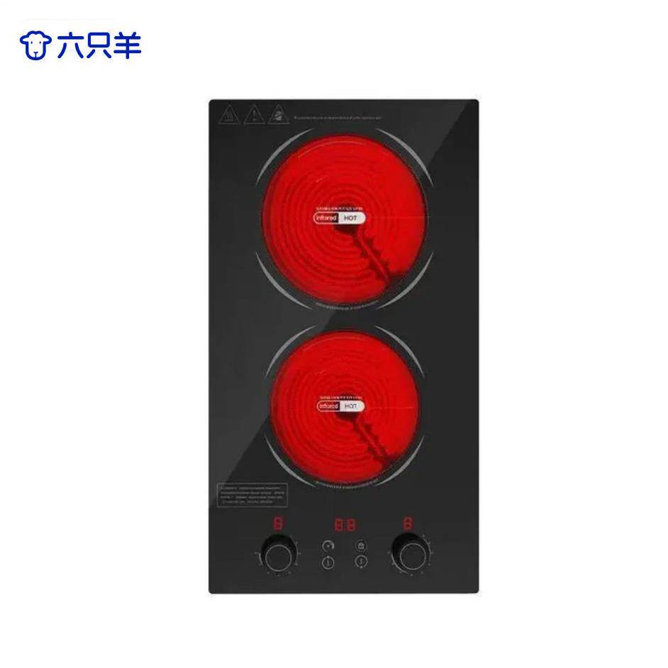 新款双头触摸嵌入式电陶炉110V家用爆炒红外线电炉陶瓷双灶灶具